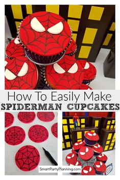 how to make spiderman cupcakes