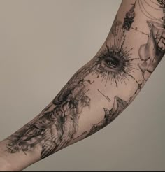 Micro realism black and grey sleeve Muster Tattoos, Greek Tattoos, Eye Tattoo, Nature Tattoos, Fine Line Tattoos, S Tattoo