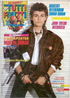 a magazine cover with an image of a young man in leathers on the cover