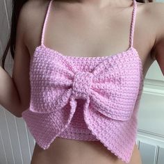 Crochet Bow Tie, Crochet Bow Ties, Festival Crochet, Crochet Bow, Men Crochet, Crochet Top Outfit, Mode Crochet, Crochet Bows, Aesthetic Crochet