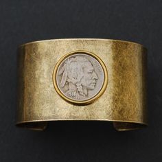 You are looking at a gorgeous cuff bracelet, set with an authentic United States 1913 ~ 1938 Indian Head Buffalo Nickel 5 Cent Coin, showing OBVERSE in front. You need to pick a year from drop-down menu The coin is average circulated and in great condition. The bracelet is about 1.5" wide, 6" around the metal part, 1" open, and made of solid brass with antique finish. I only use those coins with readable date, always keep their original numismatic value, and never try to clean the coin. I hope y Antique Stamped Cuff Bracelet For Formal Occasions, Antique Adjustable Cuff Bracelet For Formal Occasions, Antique Engraved Cuff Bracelet, Vintage Gold Etched Cuff Bracelet, Vintage Gold Cuff Jewelry, Classic Stamped Cuff Bracelet, Classic Stamped Adjustable Cuff Bracelet, Classic Engraved Cuff Bracelet, Classic Stamped Cuff Bracelets