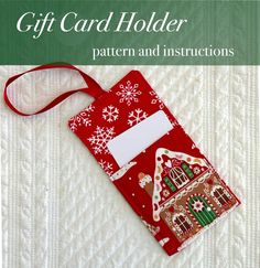 a red and white christmas gift card holder