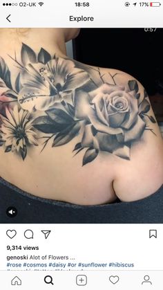 a woman's stomach with flowers on it