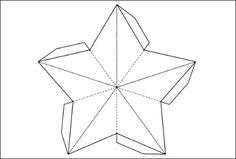 an origami star is shown in the shape of a paper box with lines on it