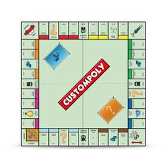 the monopoly board game is shown in full color