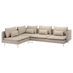 SÖDERHAMN sectional, 4-seat corner, with open end/Hillared beige, Height including back cushions: 32 5/8 ". If you like the stylish airy look, you have to try the deep generous seats. Create your own personal combination of SÖDERHAMN sofa, then sit down and relax – by yourself or together with the whole family. Total composition: 100 % polyester. Ikea Soderhamn, Söderhamn Sofa, Sofa Accessories, Fabric Sofa, Sofa Furniture, Keep It Cleaner, Plywood, Sectional Sofa, Sectional Couch