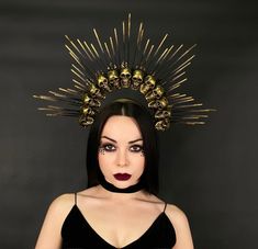 Black Halo Crown, Gothic Headdress, Flower Halo Headband, Halloween Crown, Sugar Skull Costume, Dead Bride, Festival Headpiece, Festival Headband, Bride Crown