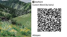 a qr - code is shown next to an image of mountains with trees and wildflowers