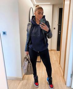 Outfit Of The Day Black Women, Airport Outfit Black Women Fall, Edgy Chic Fall Outfits, Black Catsuit Outfit Casual, Leggings And Boots Outfit Fall, 61 Degree Weather Outfit, Going Out Sneaker Outfit, Travel Outfits Black Women, Black Mom Fashion