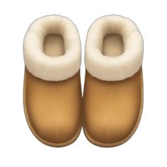 a pair of brown and white slippers