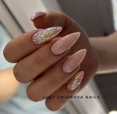 Dip Nails With Rhinestones, Chic Nail Designs Classy, 30th Birthday Nails, Glitter Almond Nails, Gala Nails, Nails Only, Hot Nails