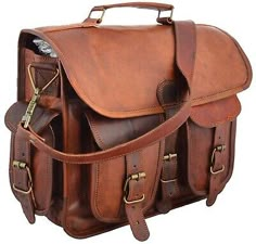 Men's Genuine Leather Bag Messenger Vintage Brown Shoulder Laptop 18" Briefcase | eBay Brown Leather Messenger Bag, Leather Messenger Bag Laptop, Leather Briefcase Bag, Clothes Reference, Art Hair, Rpg Map, Laptop Shoulder Bag, Laptop Briefcase, Briefcase For Men