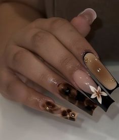 Short Baddie Fall Nails, Cute Nails Acrylic Fall Theme, Square November Nails, Fall Nails Inspo Square, Fall Nail Inspo 2024 Square, Square Winter Acrylic Nails, Brown Long Nails Design, Extra Fall Nails, Winter Nails Squoval