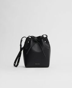 Mini Bucket Bag - Black/Flamma Mansur Gavriel Bucket Bag, Mini Bucket Bag, Mini Bucket Bags, Mini Bucket, Vegetable Tanned Leather, Black Mini, Italian Leather, Tan Leather, Bucket Bag