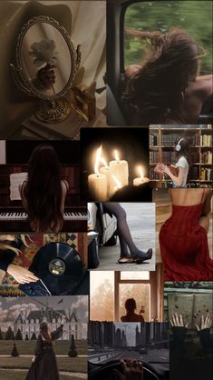 the collage shows many different images with people in them and one person holding a candle