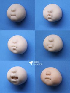 six pictures of different faces and noses on a blue background