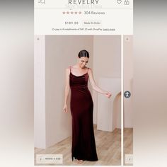 an image of a woman in a dress on the web page for jewelry store revery