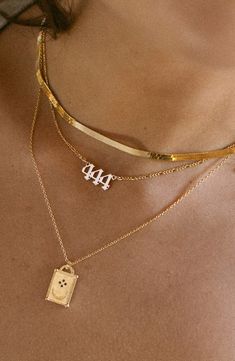 Child of Wild Angel Energy Pendant Necklace | Nordstrom Wild Angel, Number Jewelry, Child Of Wild, Topanga Canyon, Angel Energy, Number Necklace, Herringbone Necklace, Jewelry Lookbook, Special Jewelry