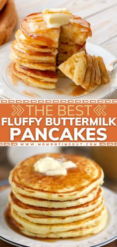 the best fluffy buttermilk pancakes are made with only 3 ingredients and they're super easy to make