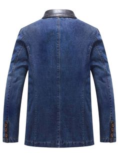 kkboxly Elegant Button Up Denim Jacket, Casual Flap Pocket Blazer For – Kkboxly™ Gentleman Lifestyle, Leisure Activities, Quilted Jacket, Flap Pocket, Gentleman, Denim Jacket, Button Up, Size Chart, Blazer