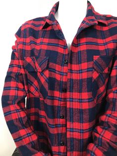 Red and navy flannel button up. Nice thick flannel! Vintage looking, made by Old Navy. Size small. Winter Collared Flannel Shirt With Snap Buttons, Red Winter Flannel Shirt With Pockets, Winter Plaid Flannel Shirt With Button Closure, Collared Flannel Shirt With Buttons, Winter Plaid Flannel Shirt With Buttons, Winter Plaid Flannel Shirt, Red Collared Flannel Shirt For Fall, Classic Red Flannel Shirt For Fall, Red Flannel Shirt With Button Closure