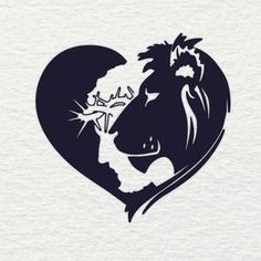 a heart shaped lion with the word love written on it