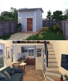 before and after pictures of a small house