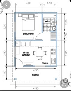 a blueprinted floor plan for a bedroom and living room with an attached bathroom