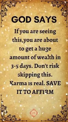 an old paper with the words god says if you are seeing this, you are about to get a huge amount of health in 5 - days