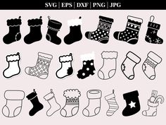 christmas stocking clipart svg files for cricut, silhouettes and more