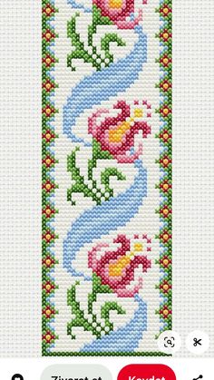 a cross stitch pattern with flowers on it