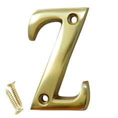 the letter z is shown with screws on it