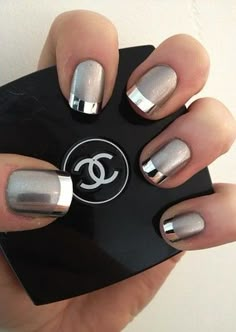 Fancy Nail Art, Silver Nail Art, Silver Nail, Art Brush