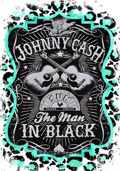 johnny cash poster with an image of two guitars and the words i'm in black