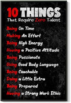 the ten things that require zero talent