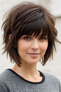 Back View Of Short Shag Haircut, Modern Shag Haircuts Short, Short Shag With Bangs, Beautiful Short Hair, Nice Hairstyles, Choppy Haircuts, Funky Hair, Shaggy Short Hair