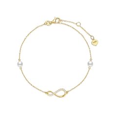 💕 STYLISH DESIGN 💕 The infinity sign means always and forever, the 14k real gold infinity pearl bracelet designed by FANCIME is a symbol of eternal love and friendship. Adjustable design 6.7”+0.59''+0.59” extend chain, adjusts to fit most wrists. 💕 FINE JEWELRY 💕 The FANCIME Solid 14k Gold Bracelet is well crafted in 14k gold with Au585 stamp. (In real 14 carat gold, not just covering). Two freshwater cultured pearls make this bracelet more elegant and luxury. All metals are lead free, nicke Elegant Yellow Gold Infinity Bracelet, Elegant Infinity Bracelets For Wedding, Elegant Wedding Infinity Bracelets, Gold Infinity Bracelet, Infinity Sign, Gold Link Bracelet, Butterfly Bracelet, Bracelet Online, Real Pearls