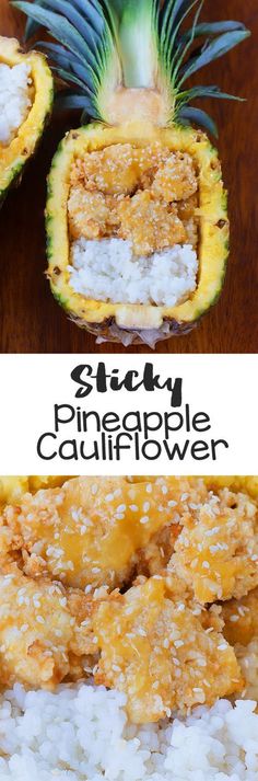 pineapple cauliflower sticky rice is an easy and delicious treat for the whole family