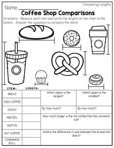 worksheet for coffee shop companions