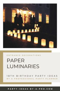 a party with paper luminaries on it