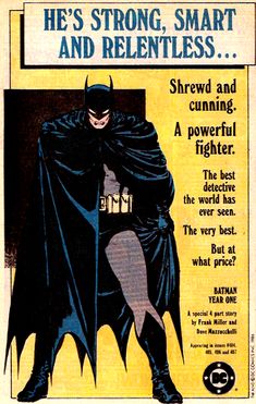 an advertisement for batman's new movie, he's strong, smart and reentless