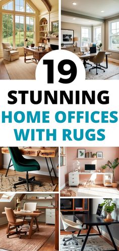 the top 10 stunning home offices with rugs in different styles and colors are featured