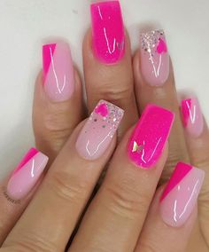 These fabulous nail art designs are super unique and glamorous, these will give you the trendy looks and give your nails a whole new... Pink Nail Art Designs, Nails Valentines, Nail Designs Valentines, Her Nails, Pink Nail Art, Short Acrylic Nails Designs, Pink Acrylic Nails, Fabulous Nails, Fancy Nails