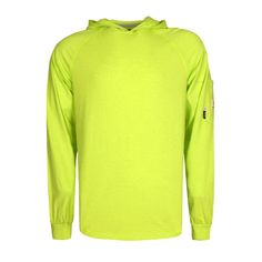 a neon green hoodie sweatshirt with an open back and zippers on the chest