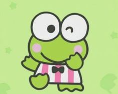 a cartoon frog is wearing a striped shirt