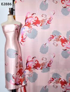 Sold by 114cm * 100cm,  Will be sent in one uncut piece of ordered more. ♡ ｡｡ ♡  Fabric: Printed silk satin Material: 100% mulberry silk Width: 44" (110±2cm)  Thickness: 19 m/m Color: as shown in the photos *-* Please note that the real color might be slightly different from what you see on your monitors. Price is for 1 meter New fabric, kept in a smoke and pet free room Cut to order, will be sent in continuous one piece, unless otherwise stated or requested. If you need any special length, we are always happy to issue a customized listing specially for you! Wonderful fabric for clothes and other handmade accessories,  Free your imagination to create with this beautiful fabric!! ♡ ｡｡ ♡  Shipping Your order will be shipped out in 3-5 working days.  We'll choose the most efficient shipping w Pink Silk Wedding Kimono, Pink Silk Kimono For Wedding, Pink Silk Kimono For Spring, Summer Silk Pink Kimono, Pink Satin Silk Dress For Summer, Pink Silk Dress With Digital Print, Silk Pink Dress With Digital Print, Elegant Multicolor Silk Kimono, Pink Silk Dress For Summer