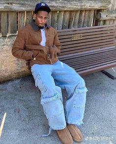 Streetwear Boots, Brown Streetwear, Classy Outfits Men, Dope Outfits For Guys, Men Street Fashion, Street Style Outfits Men