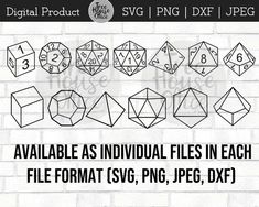 the svg files are available for all kinds of projects, including dices and numbers