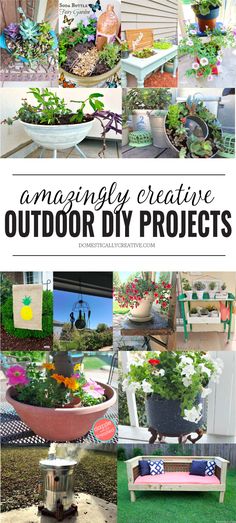 an outdoor diy project with flowers and plants