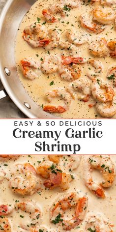 creamy garlic shrimp is an easy and delicious dinner that's ready in less than 30 minutes